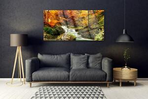 Akrylový obraz Vodopád Les Příroda 120x60 cm