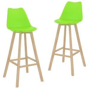 Barové židle 2 ks zelené umělá kůže