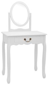 Toaletní stolek se stoličkou bílý 65x36x128 cm pavlovnia MDF
