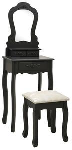 Toaletní stolek se stoličkou černý 50 x 59 x 136 cm pavlovnia