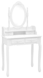 Toaletní stolek se stoličkou bílý 75 x 69 x 140 cm pavlovnia