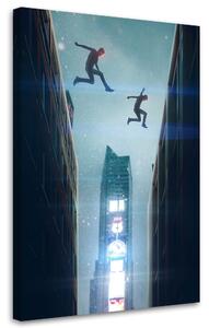 Obraz na plátně Budovy Lidé Noční město - Bryantama Art Rozměry: 40 x 60 cm