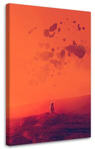 Obraz na plátně Oranžová planeta astronautů - Bryantama Art Rozměry: 40 x 60 cm
