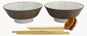 Sada porcelánového nádobí na ramen Satomaki Tokusa, pro 2 osoby, 6 dílů