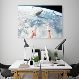 Obraz na plátně Velryba oceán země - Bryantama Art Rozměry: 60 x 40 cm