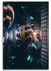 Obraz na plátně Balónky Město Motýli Abstrakce - Bryantama Art Rozměry: 40 x 60 cm
