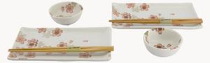 Sada porcelánového nádobí na sushi Sakura, pro 2 osoby, 6 dílů