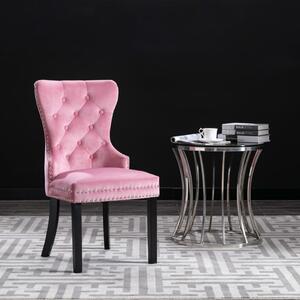 Jídelní židle 4 ks růžové samet