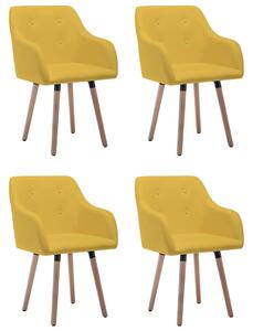 Jídelní židle 4 ks hořcicově žluté textil