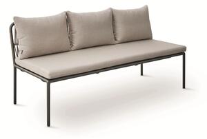 Stern Jídelní lavice bez područek Marla, Stern, 180x73x86 cm, rám hliník antracite, výplet lanko Salt, sedáky 100% akryl Grey Brown