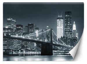 Fototapeta New York Brooklynský most černá a bílá Materiál: Vliesová, Rozměry: 200 x 140 cm
