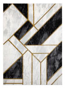 Koberec EMERALD exkluzivní 1015 glamour, styl marmur, geometrický černý/zlatý