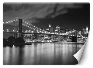 Fototapeta Brooklynský most v noci, New York Materiál: Vliesová, Rozměry: 200 x 140 cm