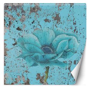 Fototapeta Tyrkysová květina na zdi Materiál: Vliesová, Rozměry: 100 x 100 cm