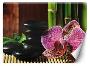 Fototapeta Orchidej, zenové kameny a bambus Materiál: Vliesová, Rozměry: 200 x 140 cm