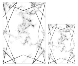 Sada 2 bílo-šedých koupelnových předložek Mila Home Geometric