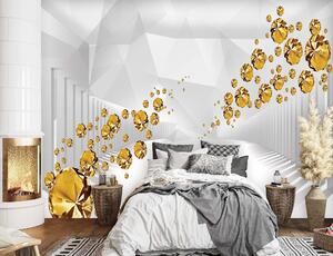 Fototapeta Zlaté kameny v abstraktním tunelu Materiál: Vliesová, Rozměry: 200 x 140 cm