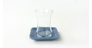 21dílná sada bílo-modrého keramického nádobí My Ceramic