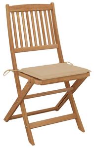 Skládací zahradní židle s poduškami 2 ks masivní akáciové dřevo