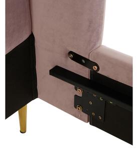 Růžová čalouněná postel se sametovým povrchem Westwing Collection Glamour, 180 x 200 cm
