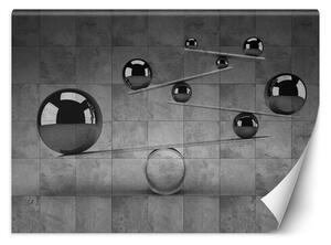Fototapeta Stříbrné koule na pozadí betonové zdi Materiál: Vliesová, Rozměry: 200 x 140 cm