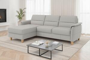 ROHOVÁ SEDAČKA, kůže, světle šedá Sit & More - Sedací soupravy, Online Only