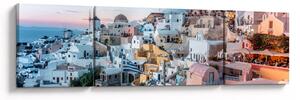 Obraz - Stmívání v Santorini (170x50 cm)