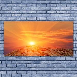 Akrylový obraz Slunce Nebe Hora Krajina 120x60 cm