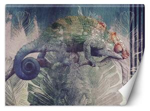 Fototapeta Chameleon na větvi v džungli Materiál: Vliesová, Rozměry: 200 x 140 cm