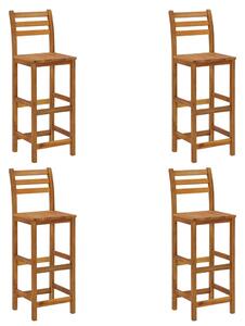 Barové stoličky 4 ks masivní akáciové dřevo