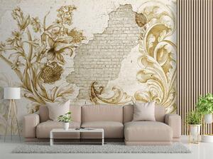 Fototapeta Rostlinná freska na opadávající omítce Materiál: Vliesová, Rozměry: 200 x 140 cm