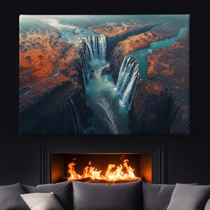 Obraz na plátně - Vodopády Dotek Afriky FeelHappy.cz Velikost obrazu: 210 x 140 cm