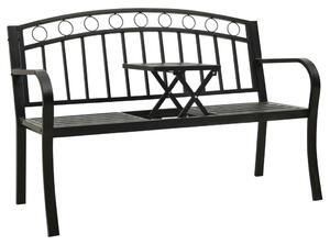 Zahradní lavice se stolem 125 cm ocel černá