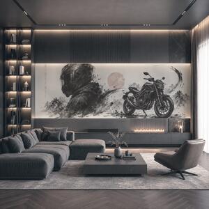 Fototapeta Motocykl s černou maskou, Abstraktní fototapety, Populární fototapety, t00934 - Tapeko.co.cz