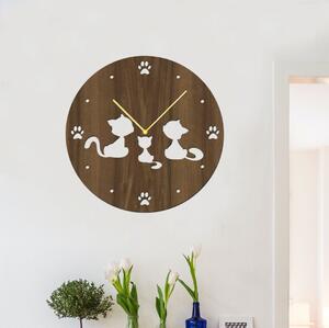 Dřevo života | Nástěnné hodiny KITTY | Barva: Světlý dub | Velikost hodin: 35x35