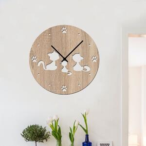 Dřevo života | Nástěnné hodiny KITTY | Barva: Černá | Velikost hodin: 35x35