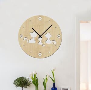 Dřevo života | Nástěnné hodiny KITTY | Barva: Světlý dub | Velikost hodin: 35x35