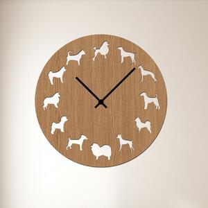 Dřevo života | Nástěnné PSI hodiny | Barva: Bílá | Velikost hodin: 35x35