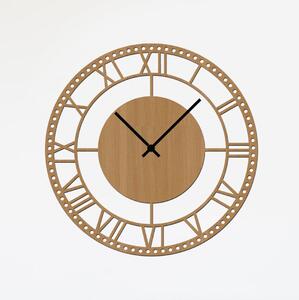Dřevo života | Nástěnné dřevěné hodiny BIG BANG | Barva: Světlý dub | Velikost hodin: 35x35