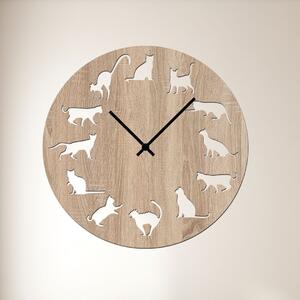 Dřevo života | Nástěnné KOČIČÍ hodiny | Barva: Černá | Velikost hodin: 35x35