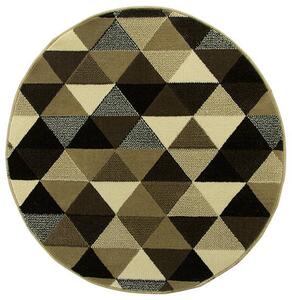 Kulatý koberec LUNA 503430/67911 trojúhelníky hnědý Rozměr: průměr 60 cm