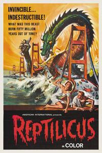 Obrazová reprodukce Reptilicus (Vintage Cinema / Retro Movie Theatre Poster / Horror & Sci-Fi), (26.7 x 40 cm)