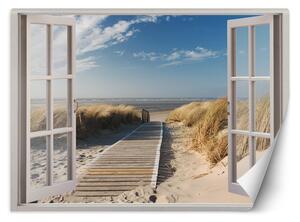 Fototapeta Okno - sestup na pláž Materiál: Vliesová, Rozměry: 140 x 100 cm