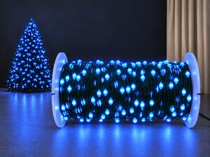 Vánoční LED mikro řetěz s kapkovými diodami, modrá, 50M, 500 LED, 8 programů, dálkový ovládač