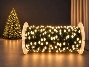 Vánoční LED mikro řetěz s kapkovými diodami, teplá bílá, 50M, 500 LED, 8 programů, dálkový ovládač