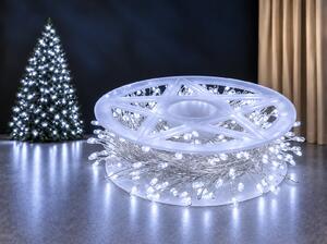 Vánoční LED mikro řetěz, studená bílá, 10m, 300 LED, 8 programů, IP65