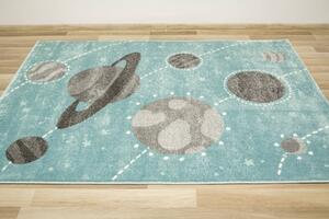 Makro Abra Dětský kusový koberec Lima F495A Planety Vesmír modrý šedý Rozměr: 120x170 cm