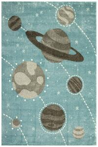 Makro Abra Dětský kusový koberec Lima F495A Planety Vesmír modrý šedý Rozměr: 180x270 cm