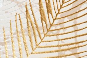 Makro Abra Kusový koberec GOLDEN NA37G Listy Moderní krémový Rozměr: 140x200 cm