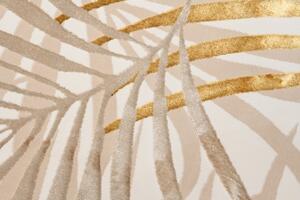 Makro Abra Kusový koberec GOLDEN NA44D Listí Moderní krémový hnědý Rozměr: 200x300 cm